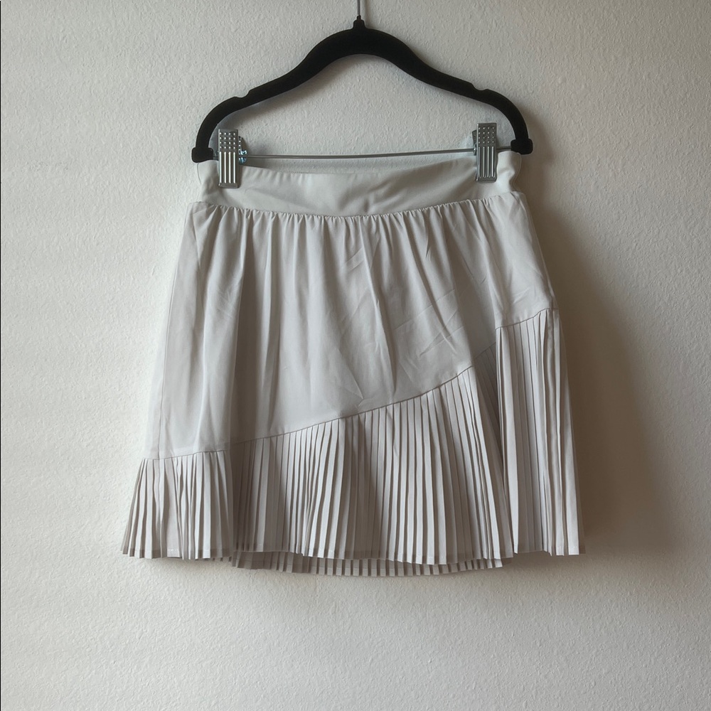 SPANX Off-White Pleated Mini Skirt